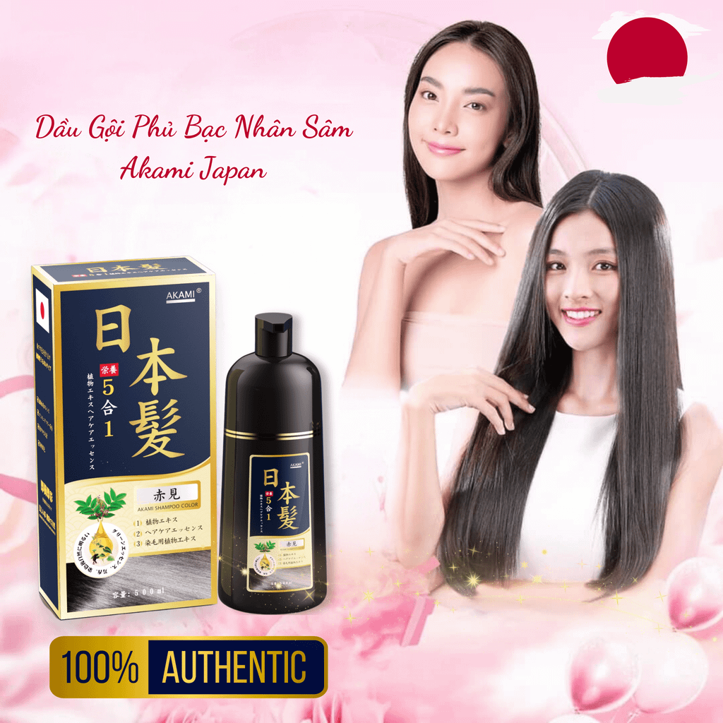 Dầu Gội Phủ Bạc Tóc Hữu Cơ 5 IN 1 Akami Nhật Bản - Phiên Bản Cao Cấp