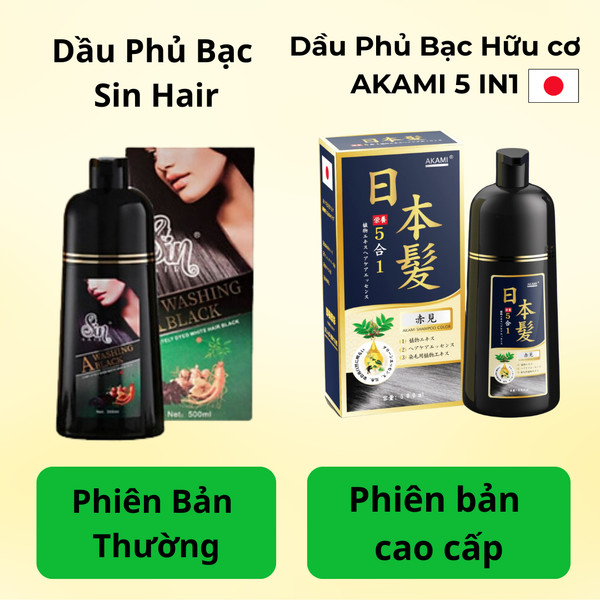 Dầu gội phủ bạc nhuộm tóc thảo dược Sin Hair Nhật Bản chai 500ml - Màu Đen