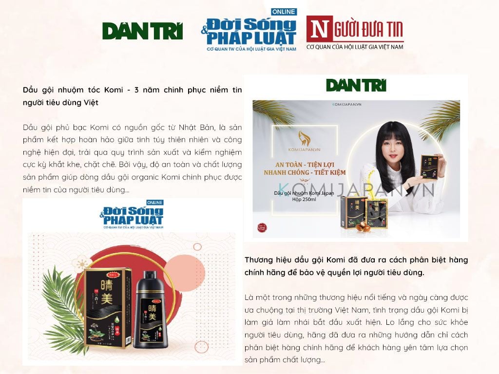 Lược nhuộm tóc Komi Nhật Bản Chính Hãng thảo dược phủ bạc tóc 350ml - Đen tự nhiên