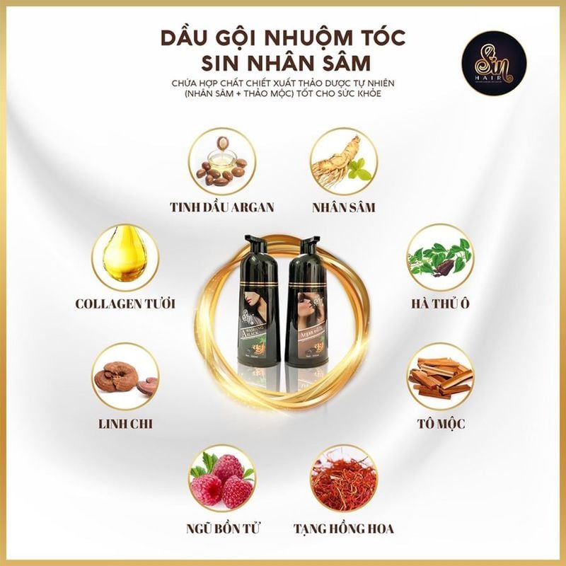 DẦU GỘI PHỦ BẠC SIN HAIR NHẬT BẢN - MÀU NÂU HẠT DẺ