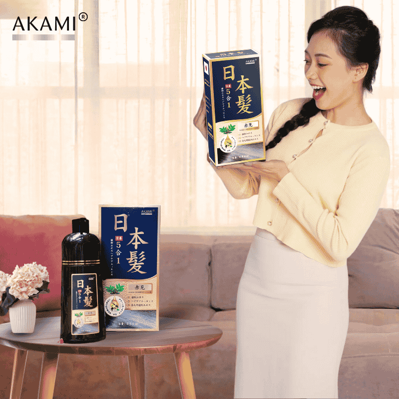 Dầu Gội Phủ Bạc 5 IN 1 Akami Nhật Bản - Phiên Bản Cao Cấp