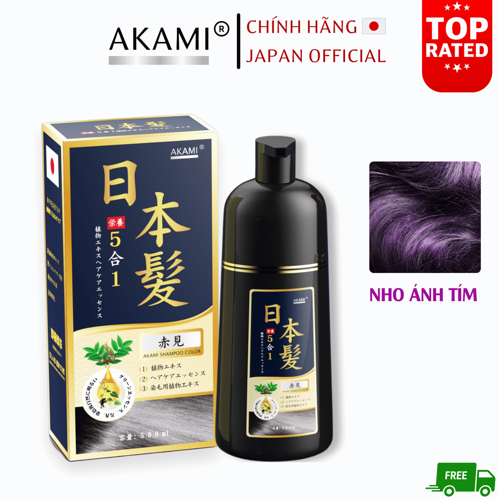 Dầu Gội Phủ Bạc Tóc Hữu Cơ 5 IN 1 Akami Nhật Bản - Phiên Bản Cao Cấp
