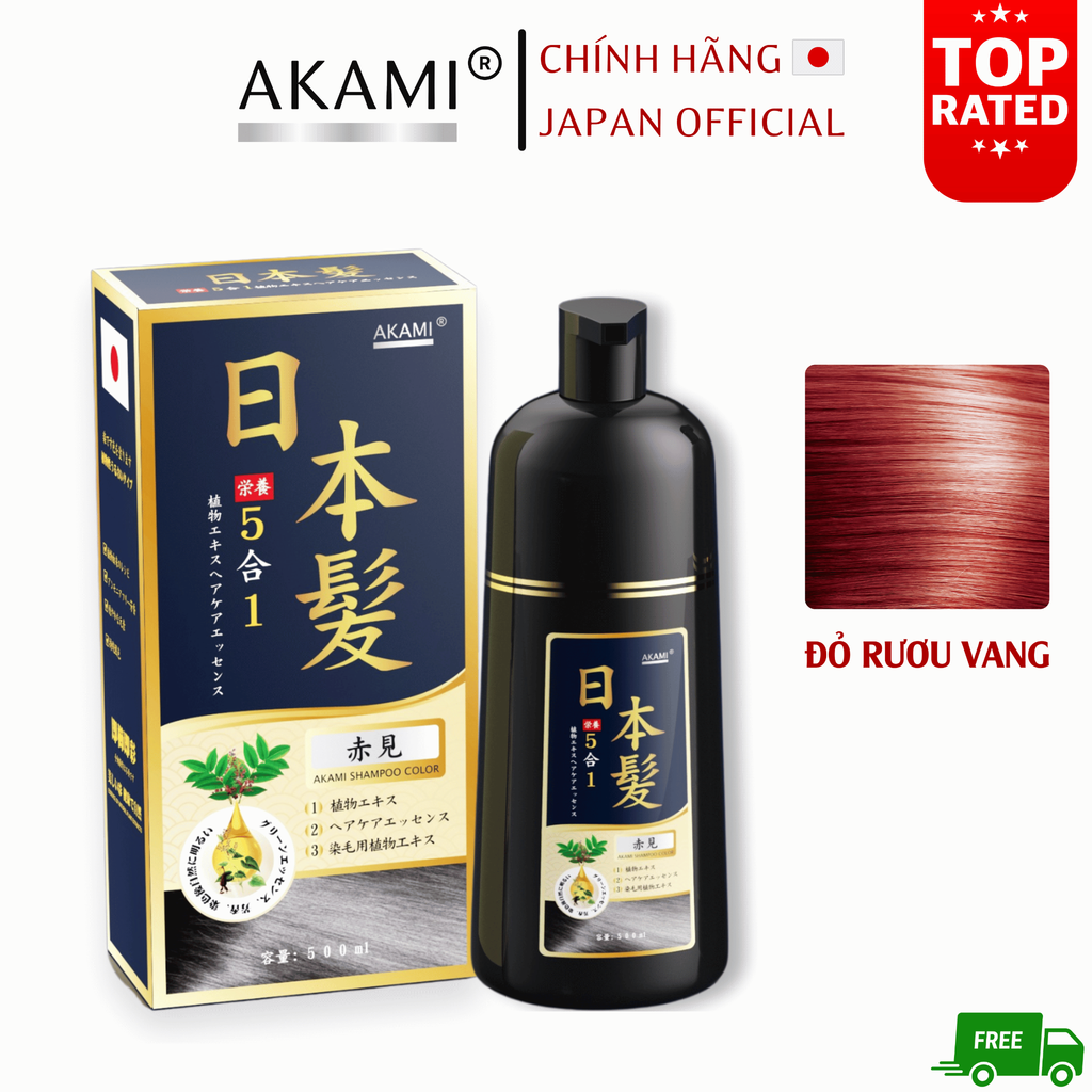 Dầu Gội Phủ Bạc Tóc Hữu Cơ 5 IN 1 Akami Nhật Bản - Phiên Bản Cao Cấp
