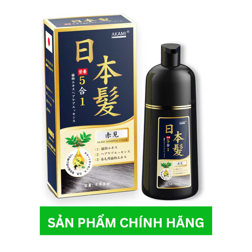 Dầu Gội Phủ Bạc 5 IN 1 Akami Nhật Bản - Phiên Bản Cao Cấp