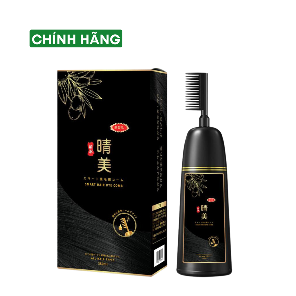 Lược nhuộm tóc Komi Nhật Bản Chính Hãng thảo dược phủ bạc tóc 350ml - Đen tự nhiên