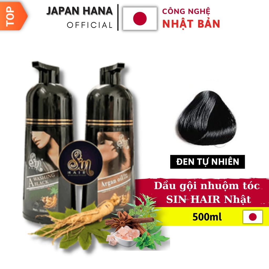 DẦU GỘI PHỦ BẠC SIN HAIR NHẬT BẢN - MÀU ĐEN TỰ NHIÊN