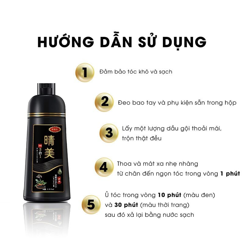 Dầu gội phủ bạc nhuộm tóc thảo dược Komi Nhật Bản chai 500ml - Màu nâu hạt dẻ