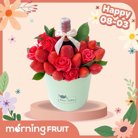  Hộp hoa dâu tây size M - rượu Đà Lạt 