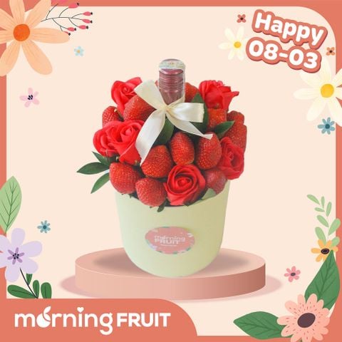  Hộp hoa dâu tây size S - rượu Đà Lạt 