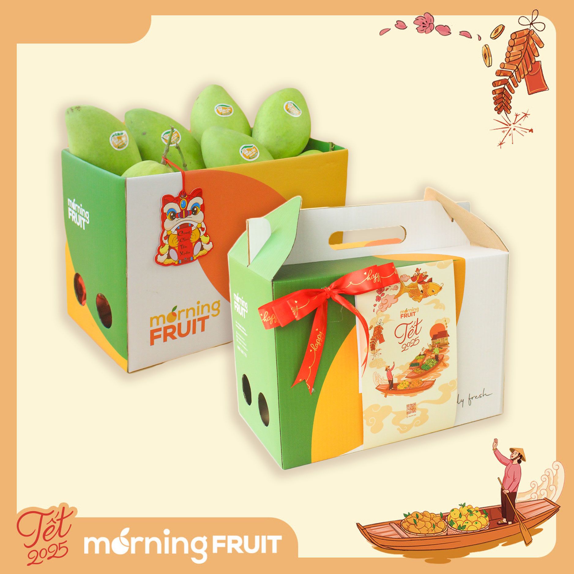  Hộp quà Tết Xoài cát Hoà Lộc (thùng 5KG) 