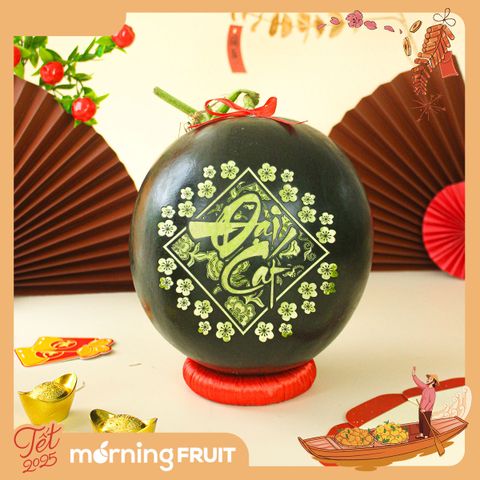  Dưa hấu Tiểu Hắc Long (khắc chữ) - Đại Cát 