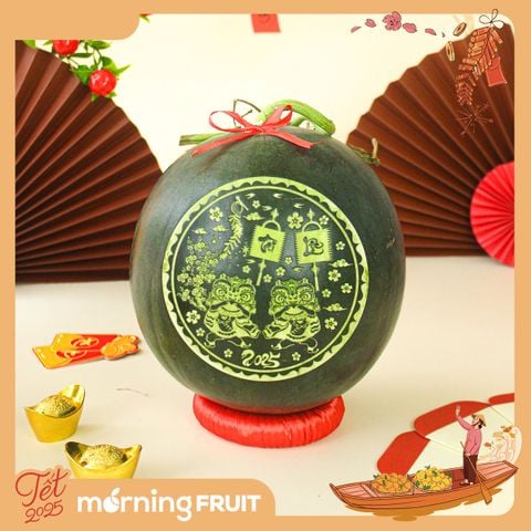  Dưa hấu Tiểu Hắc Long (khắc chữ) - Tài Lộc 
