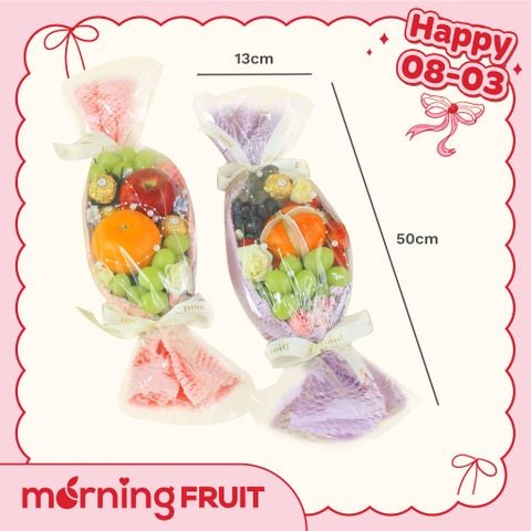  Bó Kẹo Trái Cây Khổng Lồ Tone Hồng 