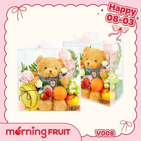  Hộp quà Vali trái cây Gấu Teddy V008 