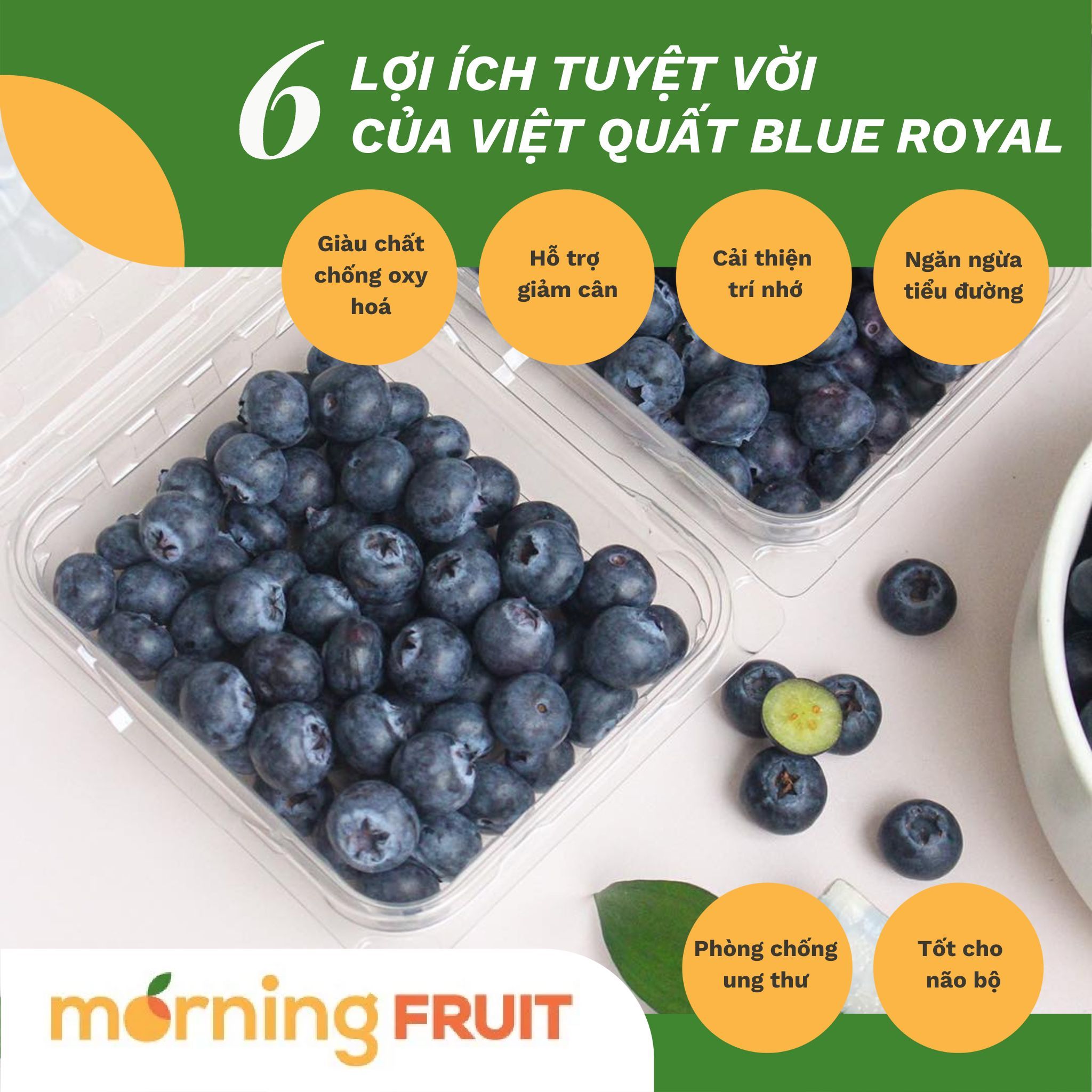  Việt Quất Blue Royal New Zealand size Jumbo (Hộp 125gr) 