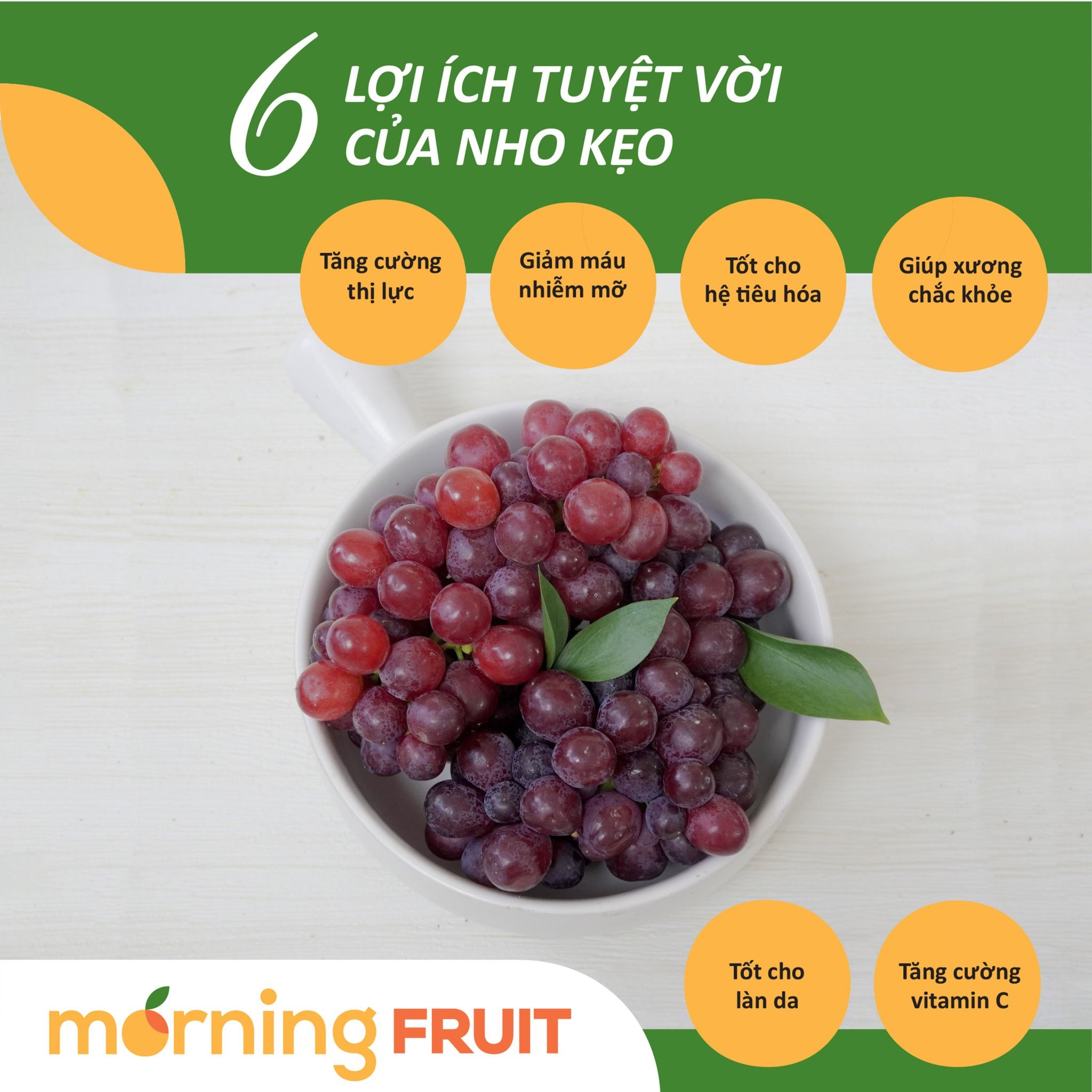 Nho kẹo đỏ Candy Snaps Hello Úc (hộp 400GR) Morning Fruit Trái Cây