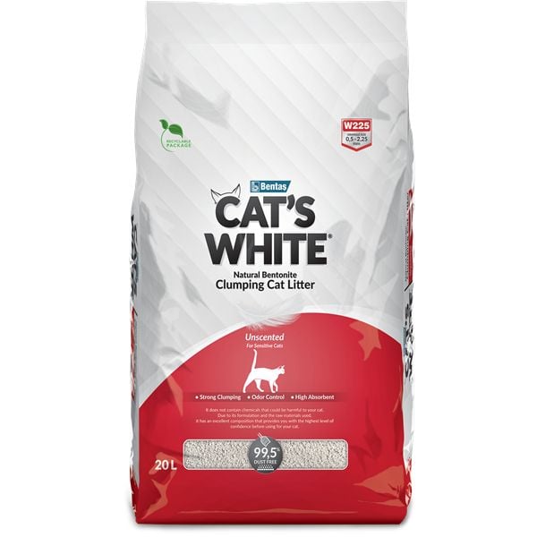 Cát Vê Sinh Cho Mèo Cat’s White Không Mùi Túi 17kg/20L