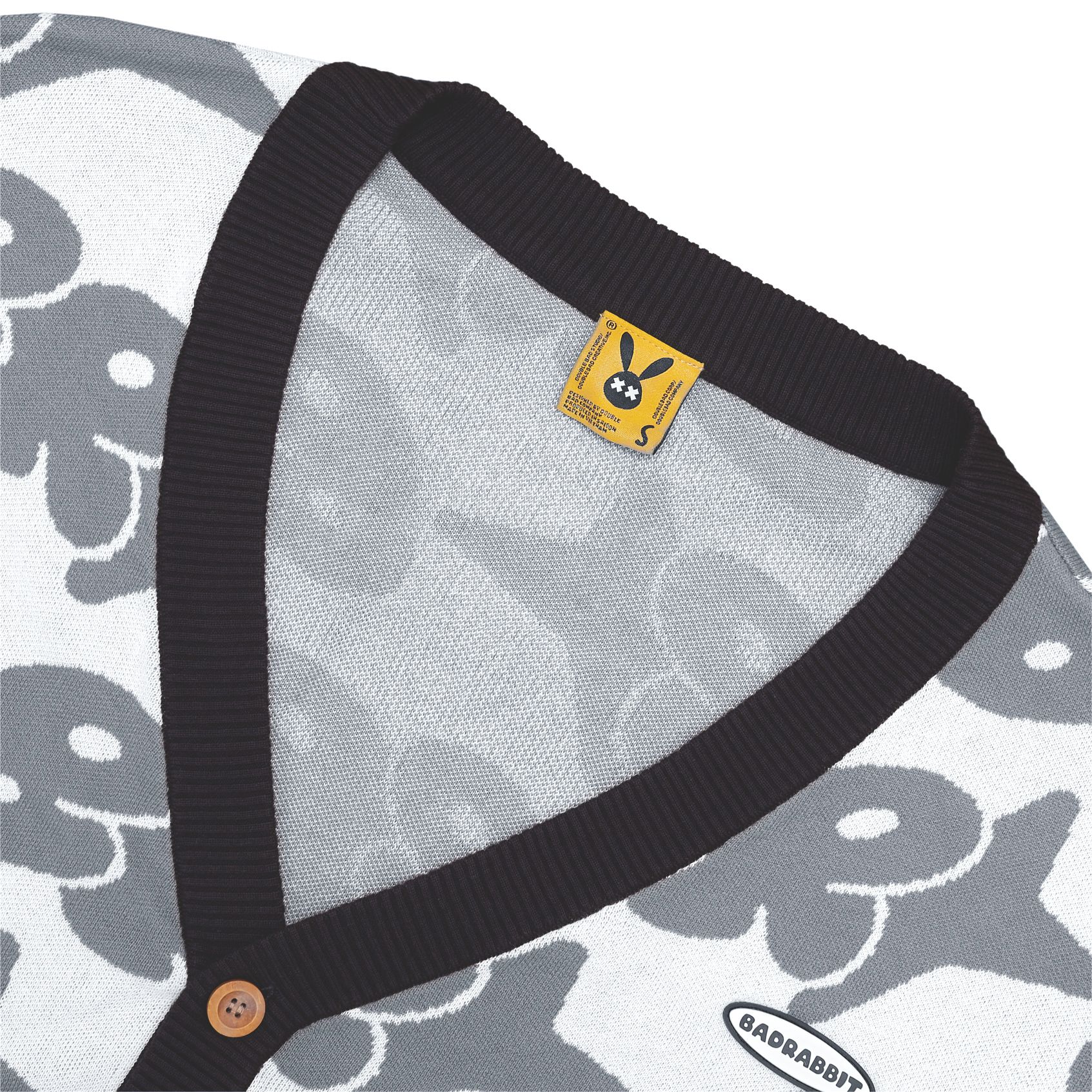 BLACK CARTOON CARDIGAN – Bad Rabbit Club BLACK CARTOON CARDIGAN – Bad Rabbit Club