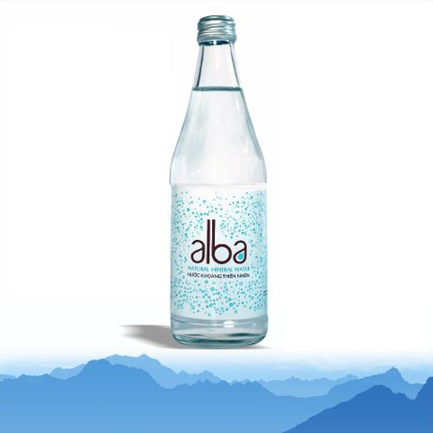  Thùng nước khoáng thiên nhiên Alba không ga (chai thủy tinh-450ml) 