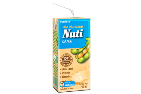  Sữa đậu nành Nuti Canxi hộp 200ml 