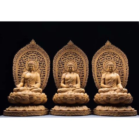 Tượng Tam Thế Phật trầm hương