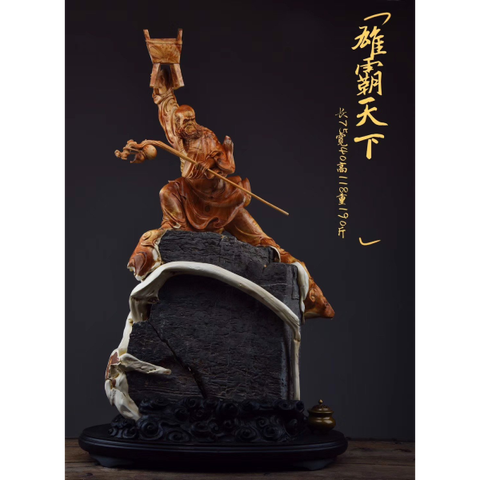 Tượng Đạt Ma Thần Quyền gỗ nhai bách