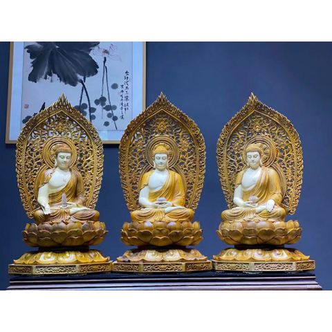 Tam Thế Phật gỗ long não