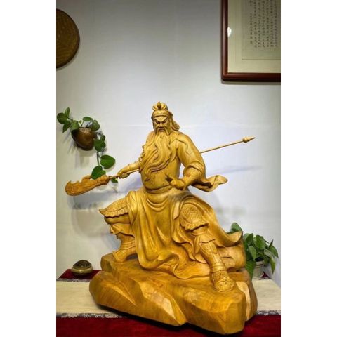 Tượng Quan Công gỗ long