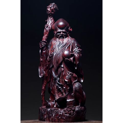 Tượng Cụ Thọ Tinh gỗ tử đàn