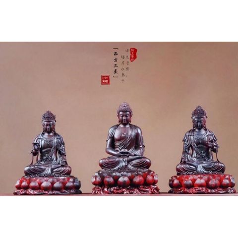 Tây Phương Tam Thánh gỗ tử đàn Ấn Độ