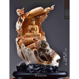 Tượng Phật A Di Đà gỗ nhai bách