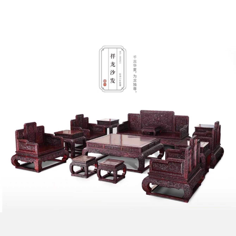 Bộ Bàn Ghế Sofa Tường Long gỗ tử đàn