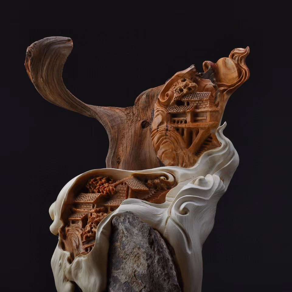 Tiểu cảnh sơn dã gỗ nhai bách