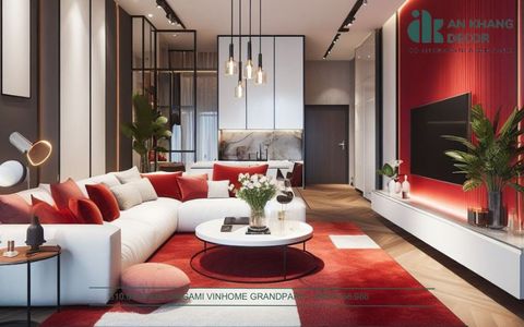  Dự án nhà phố New City An Phú 426m2 với sắc đỏ Burgundy | An Khang Decor 
