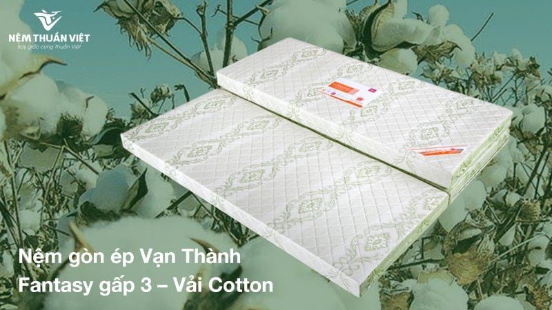  Nệm Gòn Ép Vạn Thành Gấp 3 Fantasy Vải Cotton 