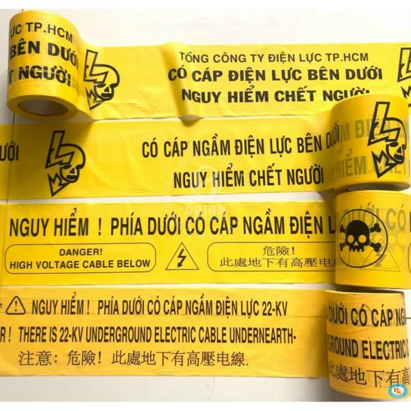 CUỘN RÀO CẢNH BÁO CÁP NGẦM VÀNG ĐEN RỘNG 15CM DÀI 100M