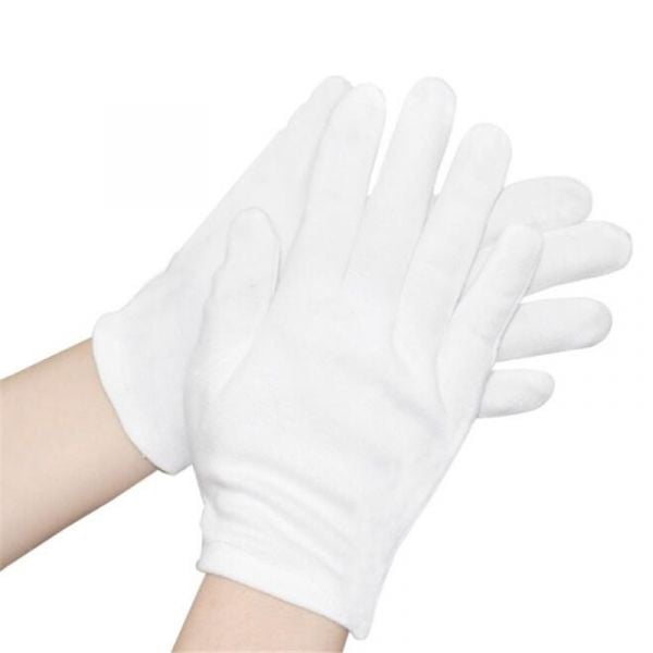Găng tay vải cotton màu trắng