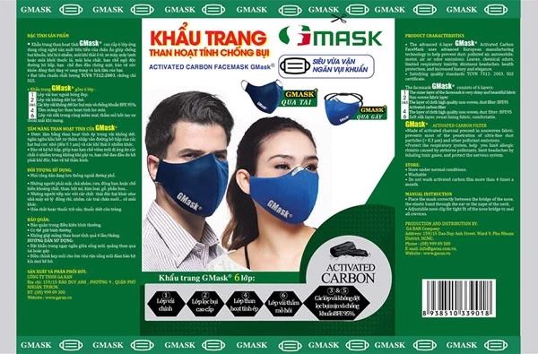 Khẩu trang hoạt tính Gmask qua tai 6 lớp