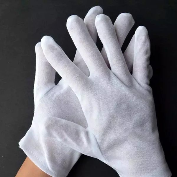 Găng tay vải cotton màu trắng