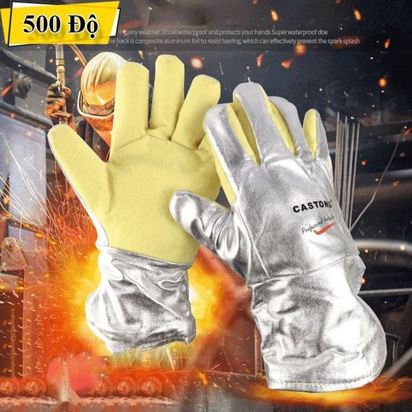 GĂNG TAY CHỊU NHIỆT 500 ĐỘ C CASTONG TRẮNG BẠC YERR15-34