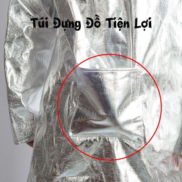 TẠP DỀ CÁCH NHIỆT PHỦ LÁ NHÔM CHỐNG CHÁY CHỊU NHIỆT 1000°C SIZE X-4XL