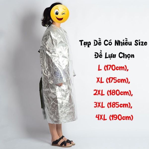 TẠP DỀ CÁCH NHIỆT PHỦ LÁ NHÔM CHỐNG CHÁY CHỊU NHIỆT 1000°C SIZE X-4XL