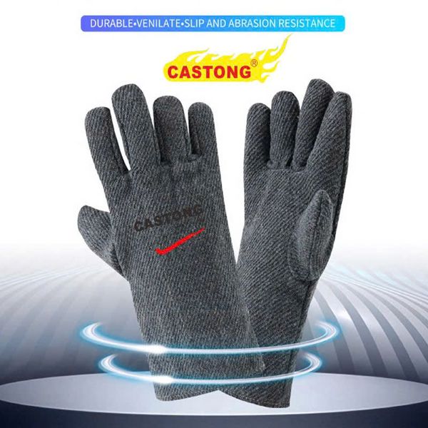 Găng Tay Chịu Nhiệt Castong Làm Bằng Sợi Cotton + Para-aramid Chống Cháy Tiêu Chuẩn CE EN388 AND EN407