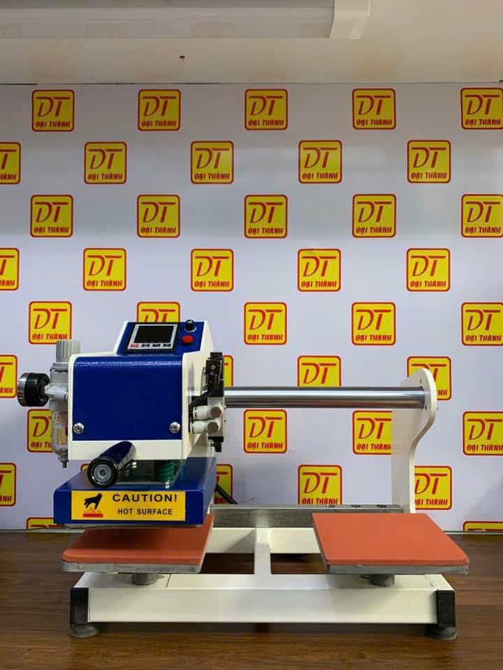 Máy ép nhiệt Logo 15x15 khí nén - 2 mâm kéo đầu