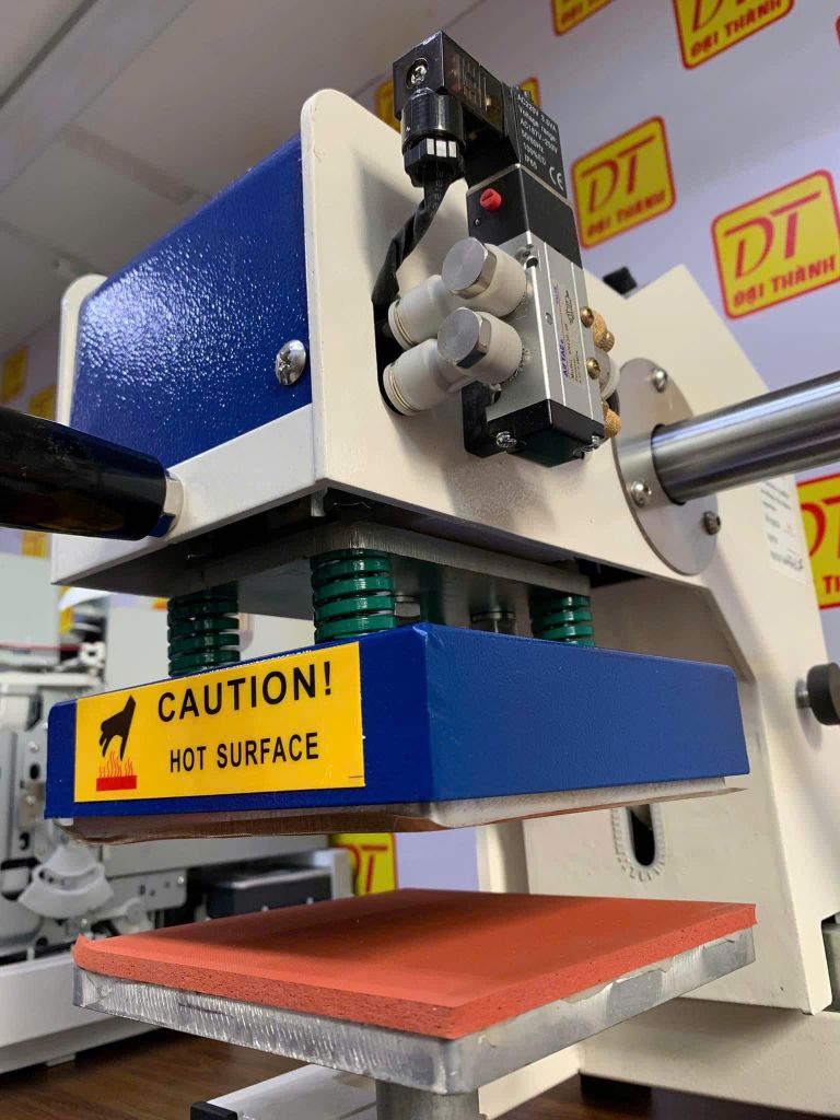 Máy ép nhiệt Logo 15x15 khí nén - 2 mâm kéo đầu