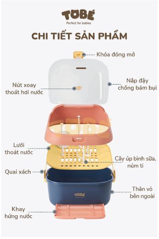  Giá Úp Bình Sữa Có Nắp Đậy Binky Plus MS 0105 