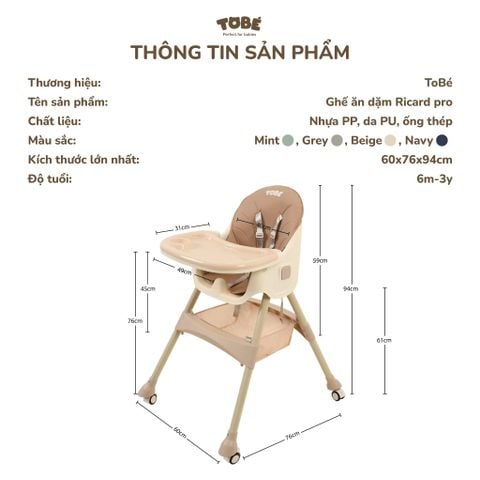  Ghế Ăn Dặm Ricard Pro  MS 3128 