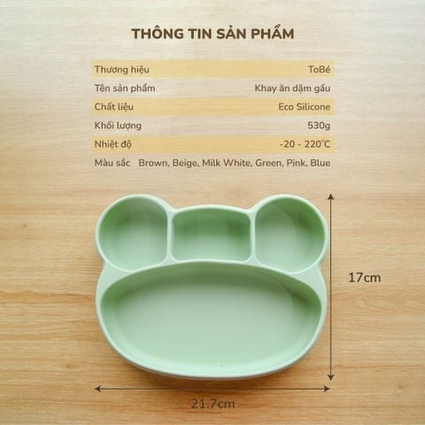  Khay Gấu Ăn Dặm Eco Silicone MS 3210 