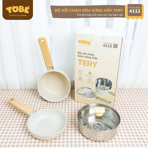  Bộ Nồi Chảo Kèm Xửng Hấp TERY MS 4112 