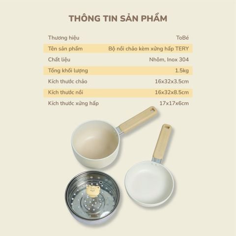  Bộ Nồi Chảo Kèm Xửng Hấp TERY MS 4112 